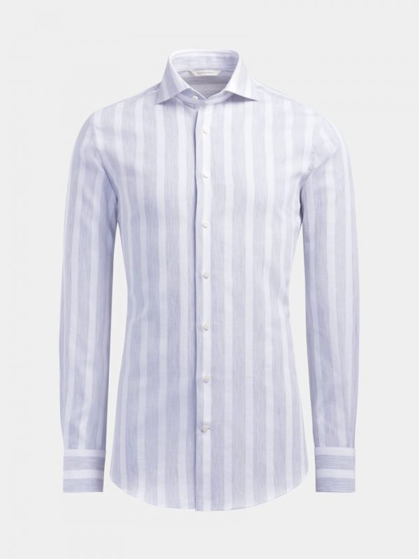 Grey Stripe Giro Inglese Extra Slim Fit Shirt