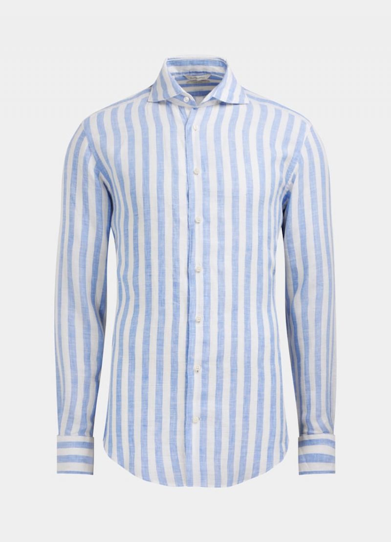 Light Blue Stripe Extra Slim Fit Shirt
