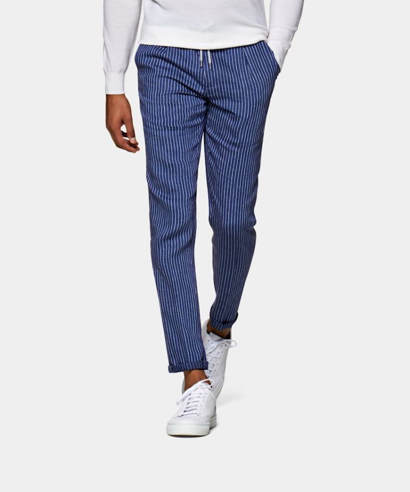 Mid Blue Drawstring Ames Trousers
